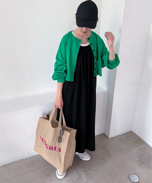 feepur（フェピュール）の「ミニポケ付きカットカラーカーディガン（カーディガン/ボレロ・レディース・ブラック/パープル/オフホワイト/ピンク/グリーン/杢グレー・MEDIUM）」の21枚目の写真