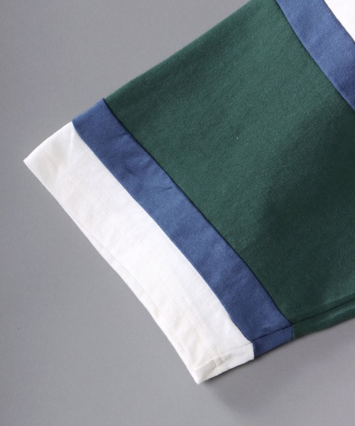 SITRY（シトリー）の「Big silhouette Rugby shirt / ビッグシルエット 半袖 ラガーシャツ（ポロシャツ・メンズ・ブラック/ネイビー/オフホワイト/グリーン/マスタード/グレイッシュブルー・M/L）」の9枚目の写真