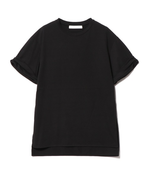 ESTNATION(エストネーション)の「ESTNATION / コットンシルク天竺半袖カットソー(Tシャツ/カットソー)」|ブラック