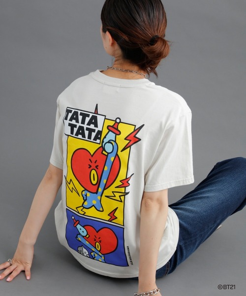BT21(ビーティーイシビル)の「#【BT21】キャラクターTシャツ(Tシャツ/カットソー・レディース・グリーン系その他/ピンク/ピンク系その他/グリーン/ホワイト系その他/グリーン系その他2/ホワイト・ONE SIZE)」の2枚目の写真
