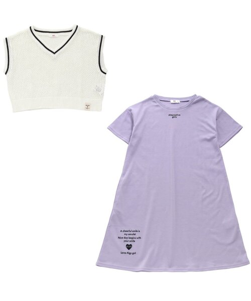 algy（アルジー）の「透かし編みベスト＆接触冷感Tワンピセット（ワンピース・キッズ・ブラック/オフホワイト/ミント・SMALL/MEDIUM/X-SMALL/XX-SMALL/XXX-SMALL）」の14枚目の写真