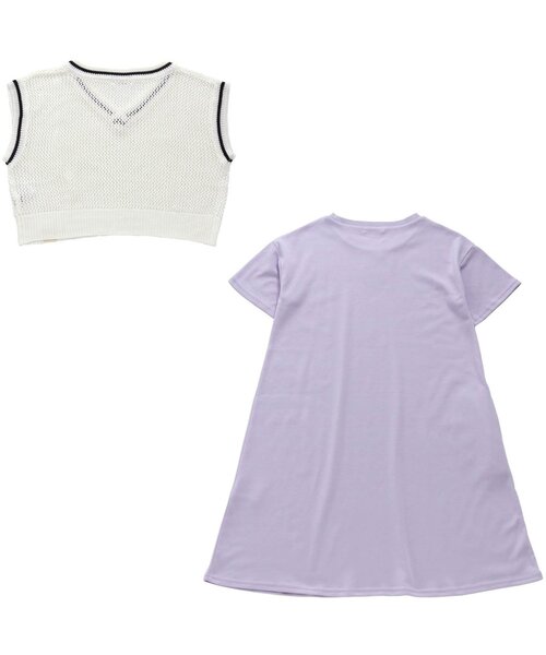 algy（アルジー）の「透かし編みベスト＆接触冷感Tワンピセット（ワンピース・キッズ・ブラック/オフホワイト/ミント・SMALL/MEDIUM/X-SMALL/XX-SMALL/XXX-SMALL）」の15枚目の写真