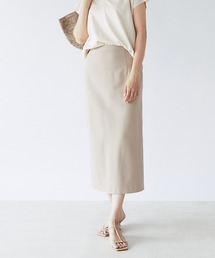 滑らかで肌触りの良い美シルエット/ポンチストレートタイトスカート