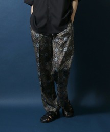 ANPAS | Georgette Total Pattern Print Crease Wide Thickness Pants/ジョーゼット 総柄プリント センタープリーツ ワイドとろみパンツ  カラーパンツ セットアップ対応(その他パンツ)