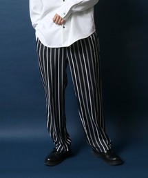 Georgette Total Pattern Print Crease Wide Thickness Pants/ジョーゼット 総柄プリント センタープリーツ ワイドとろみパンツ  カラーパンツ セットアップ対応