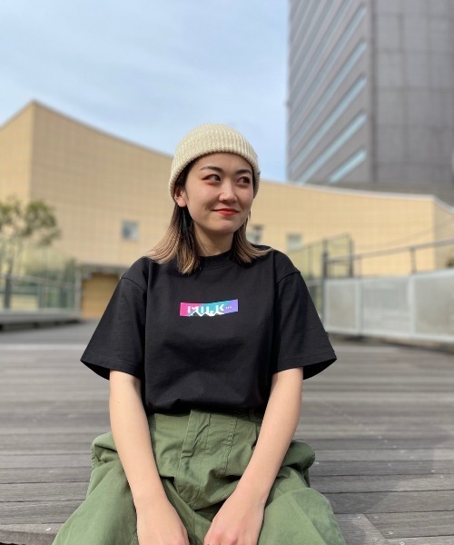 MILKFED.(ミルクフェド)の「MILKFED. × MANASTASH /ミルクフェド×マナスタッシュ MOUNTAIN COLOR LOGO T-SHIRT マウンテンカラーロゴTシャツ(Tシャツ/カットソー・レディース・ホワイト/ブラック・MEDIUM/LARGE/X-LARGE)」の8枚目の写真