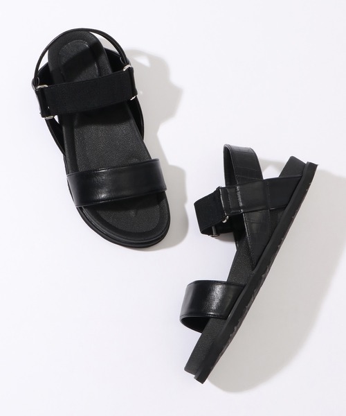 ikka（イッカ）の「ラバーバンドスポサン（サンダル・レディース・ブラック/ホワイト・L/M）」の2枚目の写真