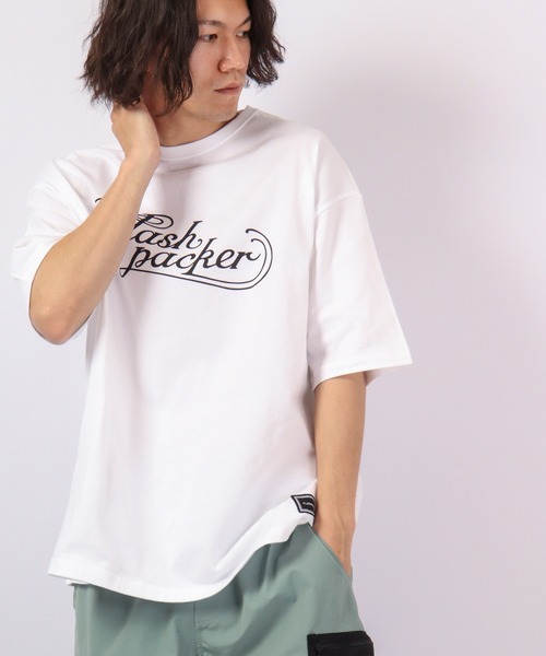 FLASH PACKER（フラッシュパッカー）の「FLASH PACKER コットン・オーバーサイズTシャツ（Tシャツ/カットソー・メンズ・カーキ/ブラック/ホワイト・XL/L/M）」の2枚目の写真