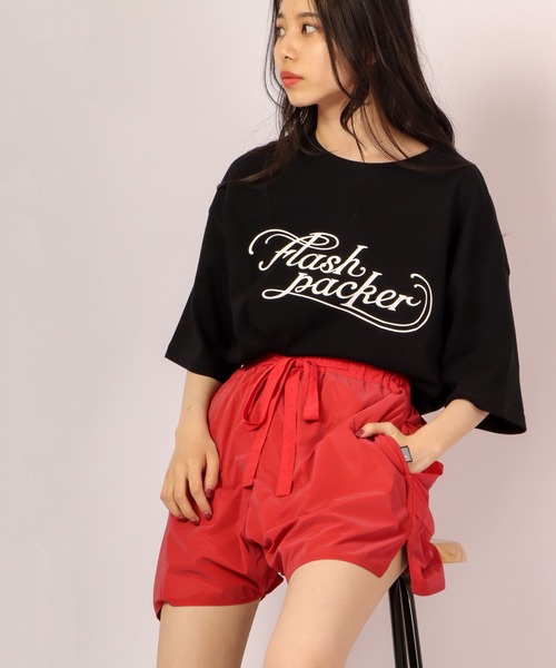 FLASH PACKER（フラッシュパッカー）の「FLASH PACKER コットン・オーバーサイズTシャツ（Tシャツ/カットソー・メンズ・カーキ/ブラック/ホワイト・XL/L/M）」の3枚目の写真