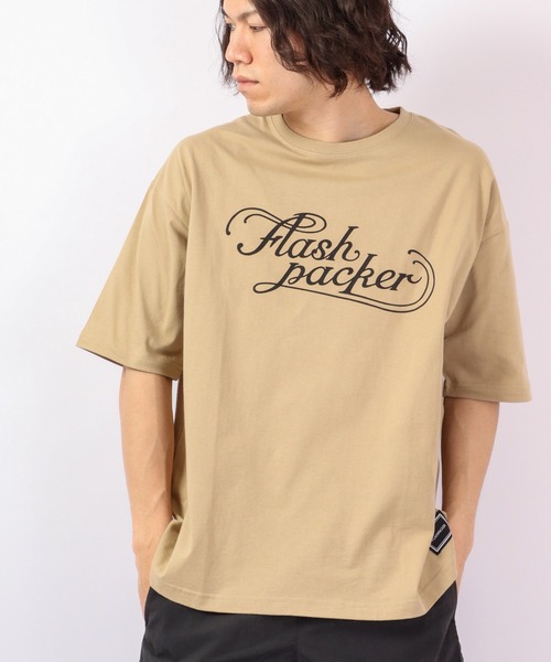 FLASH PACKER（フラッシュパッカー）の「FLASH PACKER コットン・オーバーサイズTシャツ（Tシャツ/カットソー・メンズ・カーキ/ブラック/ホワイト・XL/L/M）」の4枚目の写真