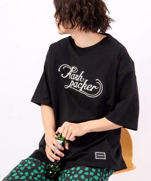 FLASH PACKER（フラッシュパッカー）の「FLASH PACKER コットン・オーバーサイズTシャツ（Tシャツ/カットソー・メンズ・カーキ/ブラック/ホワイト・XL/L/M）」の20枚目の写真