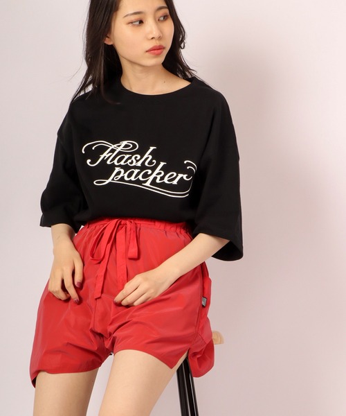 FLASH PACKER（フラッシュパッカー）の「FLASH PACKER コットン・オーバーサイズTシャツ（Tシャツ/カットソー・メンズ・カーキ/ブラック/ホワイト・XL/L/M）」の17枚目の写真