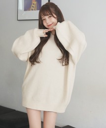 ソフトタッチオーバーサイズクルーネックニット/グラデーションニット