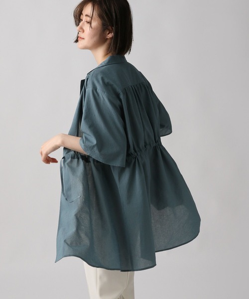 A part by(アパートバイ)の「カイキンドロストシャツSS_半袖 285909(シャツ/ブラウス・レディース・ブルー/ライトベージュ/マスタード/ブラウン・FREE)」の13枚目の写真