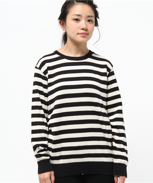 1905◆ジャーナルスタンダード サーフニットボーダー クルーネック ゆったり JOURNAL STANDARD（ジャーナルスタンダード）の「【EASY KNIT/イージー