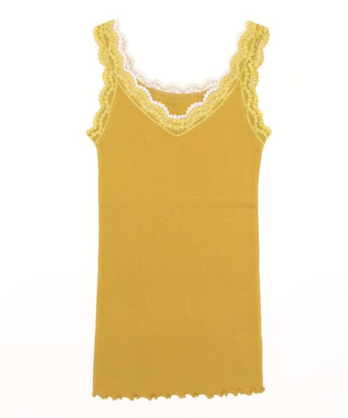 Q(キュー)の「バイカラーテレコタンク(タンクトップ・レディース・ブラック/マスタード/ブルー/カーキ/パープル/ライトグレー・MEDIUM)」の8枚目の写真