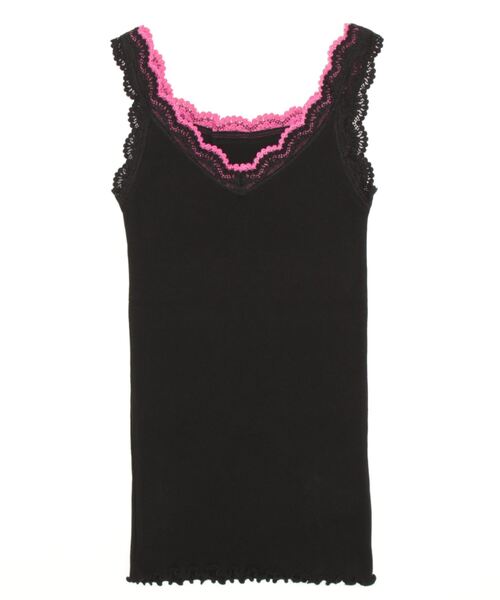 Q(キュー)の「バイカラーテレコタンク(タンクトップ・レディース・ブラック/マスタード/ブルー/カーキ/パープル/ライトグレー・MEDIUM)」の9枚目の写真