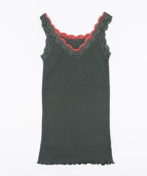 Q(キュー)の「バイカラーテレコタンク(タンクトップ・レディース・ブラック/マスタード/ブルー/カーキ/パープル/ライトグレー・MEDIUM)」の10枚目の写真