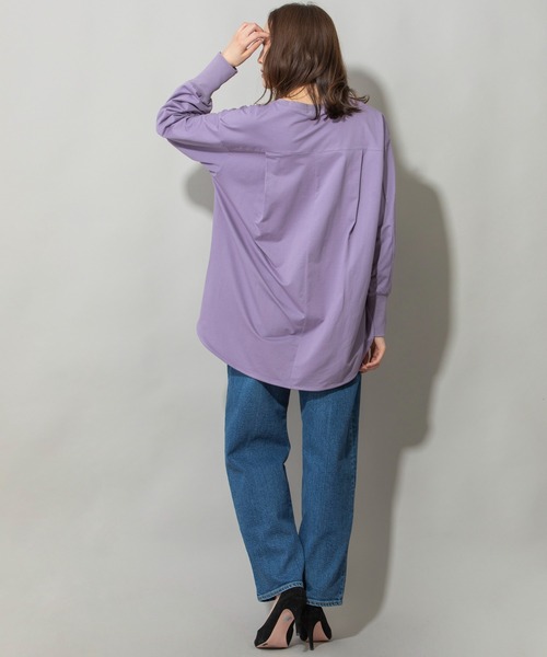 Munich（ミューニック）の「プレミアムコットンジャージラウンドヘムプルオーバー（Tシャツ/カットソー・レディース・ホワイト/ブラック/パープル/ブラウン・FREE）」の7枚目の写真