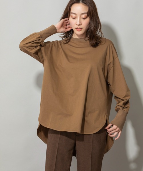 Munich（ミューニック）の「プレミアムコットンジャージラウンドヘムプルオーバー（Tシャツ/カットソー・レディース・ホワイト/ブラック/パープル/ブラウン・FREE）」の14枚目の写真