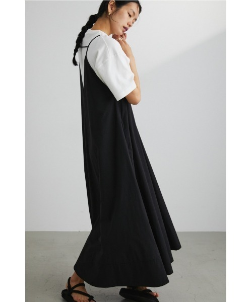 STYLEMIXER(スタイルミキサー)の「ディープカットフレアキャミワンピース(ワンピース・レディース・グリーン/ブラック・SMALL/MEDIUM)」の7枚目の写真