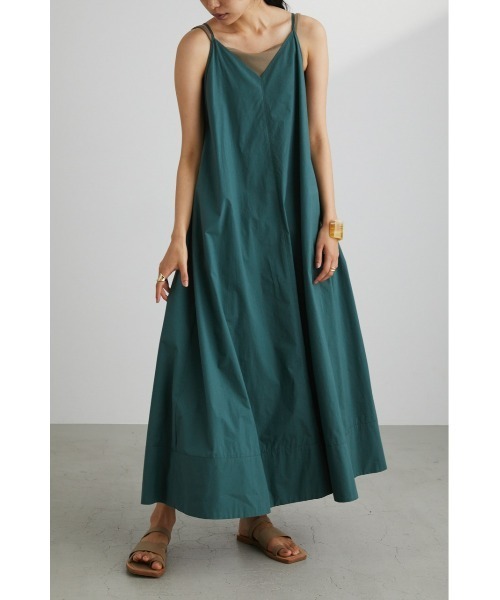 STYLEMIXER(スタイルミキサー)の「ディープカットフレアキャミワンピース(ワンピース・レディース・グリーン/ブラック・SMALL/MEDIUM)」の14枚目の写真
