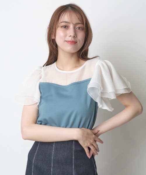 WILLSELECTION - willselection  3Dフラワーアシメフレンチニット WILLSELECTION（ウィルセレクション）の「3Dフレンチアシメ