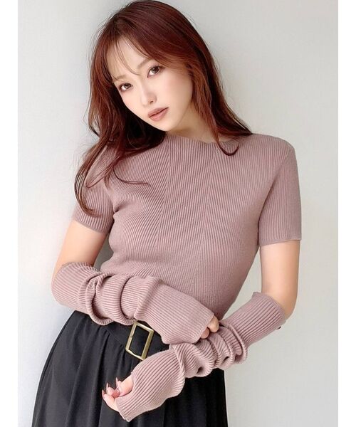 RESEXXY(リゼクシー)の「2wayスリーブリブニットトップス(ニット/セーター・レディース・ブラック/ブラウン/ベージュ・FREE)」の4枚目の写真