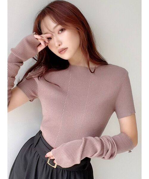 RESEXXY(リゼクシー)の「2wayスリーブリブニットトップス(ニット/セーター・レディース・ブラック/ブラウン/ベージュ・FREE)」の6枚目の写真