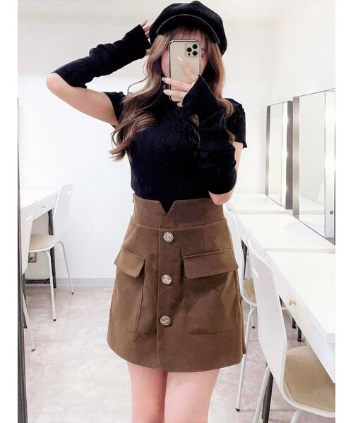 RESEXXY(リゼクシー)の「2wayスリーブリブニットトップス(ニット/セーター・レディース・ブラック/ブラウン/ベージュ・FREE)」の10枚目の写真