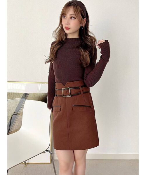 RESEXXY(リゼクシー)の「2wayスリーブリブニットトップス(ニット/セーター・レディース・ブラック/ブラウン/ベージュ・FREE)」の13枚目の写真