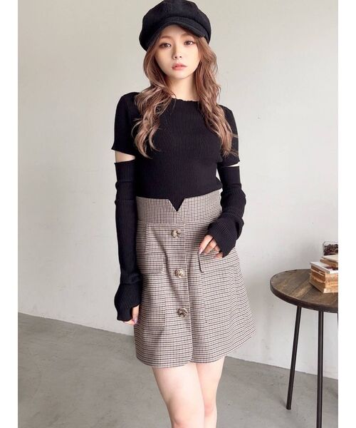 RESEXXY(リゼクシー)の「2wayスリーブリブニットトップス(ニット/セーター・レディース・ブラック/ブラウン/ベージュ・FREE)」の16枚目の写真