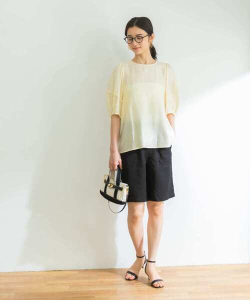 URBAN RESEARCH（アーバンリサーチ）の「ハイウエストハーフパンツ（その他パンツ・レディース・ブラック/オレンジ系その他・38/36）」の9枚目の写真