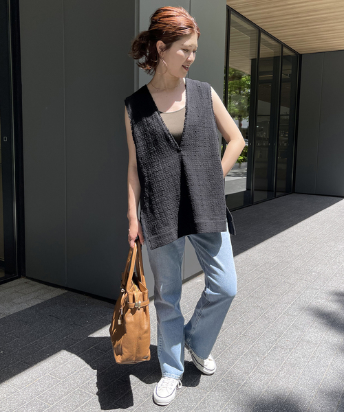 Spick & Span（スピックアンドスパン）の「≪追加≫Italian fabric ツイードベスト（シャツ/ブラウス・レディース・ホワイト/ブラック・FREE）」の20枚目の写真