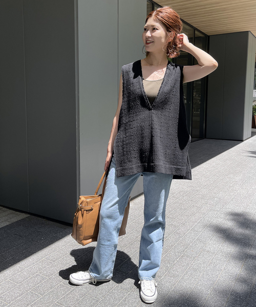 Spick & Span（スピックアンドスパン）の「≪追加≫Italian fabric ツイードベスト（シャツ/ブラウス・レディース・ホワイト/ブラック・FREE）」の15枚目の写真