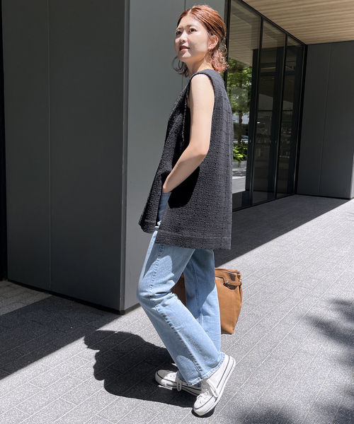 Spick & Span（スピックアンドスパン）の「≪追加≫Italian fabric ツイードベスト（シャツ/ブラウス・レディース・ホワイト/ブラック・FREE）」の18枚目の写真