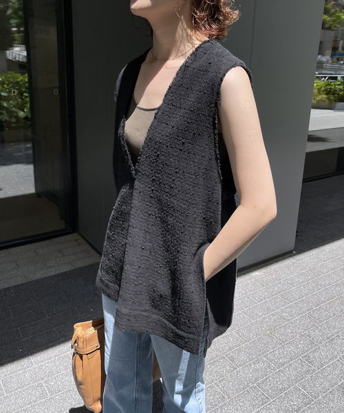 Spick & Span（スピックアンドスパン）の「≪追加≫Italian fabric ツイードベスト（シャツ/ブラウス・レディース・ホワイト/ブラック・FREE）」の21枚目の写真