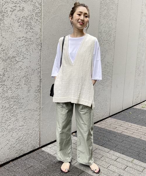 Spick & Span（スピックアンドスパン）の「≪追加≫Italian fabric ツイードベスト（シャツ/ブラウス・レディース・ホワイト/ブラック・FREE）」の5枚目の写真