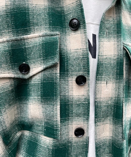 CIAOPANIC(チャオパニック)の「【CPC SCAMP/スキャンプ】オンブレチェックフリンジジャケット(カバーオール・レディース・グレー/レッド/グリーン・2/0)」の16枚目の写真