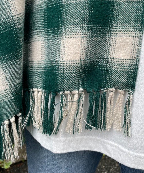 CIAOPANIC(チャオパニック)の「【CPC SCAMP/スキャンプ】オンブレチェックフリンジジャケット(カバーオール・レディース・グレー/レッド/グリーン・2/0)」の17枚目の写真