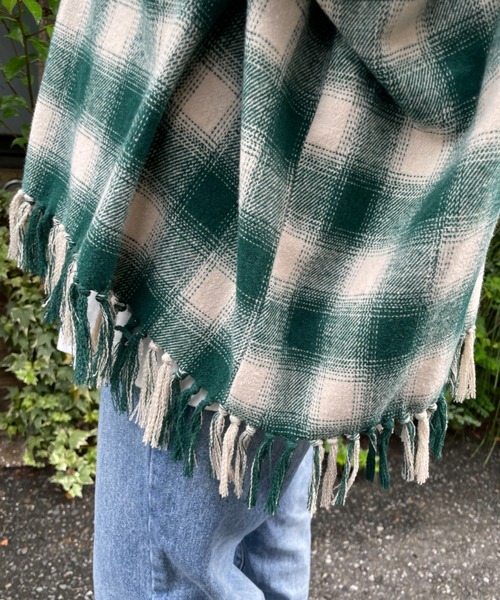 CIAOPANIC(チャオパニック)の「【CPC SCAMP/スキャンプ】オンブレチェックフリンジジャケット(カバーオール・レディース・グレー/レッド/グリーン・2/0)」の18枚目の写真