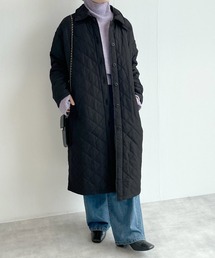w closet | キルティングロングコート(ステンカラーコート)