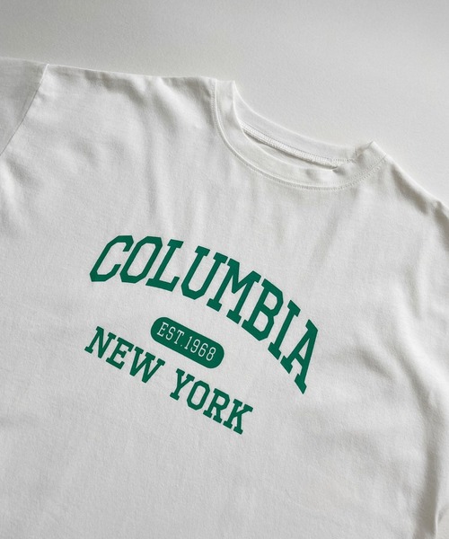 ＪＵＧＬＡＮＳ（ユグランス）の「☆ アイキャッチなロゴが魅力的。カレッジロゴゆるTシャツ　203-841-6602-2（Tシャツ/カットソー・レディース・ホワイト×グリーン/ホワイト×ブルー/杢グレー/スミクロ/ホワイト×ピンク・FREE）」の6枚目の写真