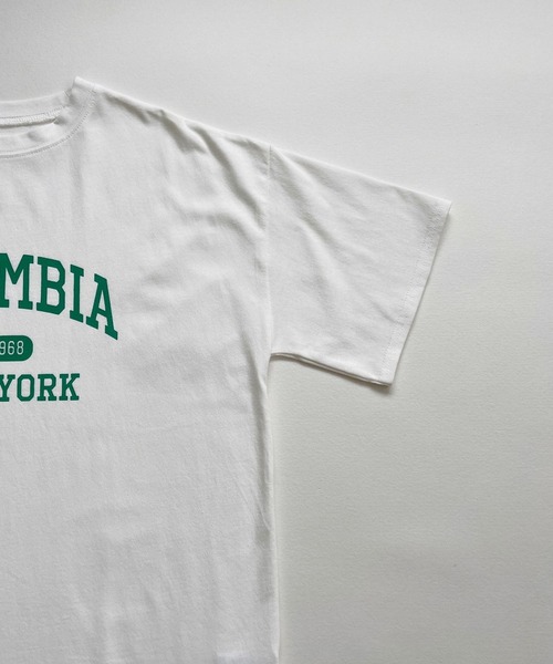 ＪＵＧＬＡＮＳ（ユグランス）の「☆ アイキャッチなロゴが魅力的。カレッジロゴゆるTシャツ　203-841-6602-2（Tシャツ/カットソー・レディース・ホワイト×グリーン/ホワイト×ブルー/杢グレー/スミクロ/ホワイト×ピンク・FREE）」の7枚目の写真