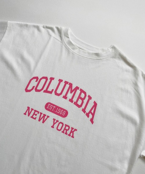 ＪＵＧＬＡＮＳ（ユグランス）の「☆ アイキャッチなロゴが魅力的。カレッジロゴゆるTシャツ　203-841-6602-2（Tシャツ/カットソー・レディース・ホワイト×グリーン/ホワイト×ブルー/杢グレー/スミクロ/ホワイト×ピンク・FREE）」の19枚目の写真