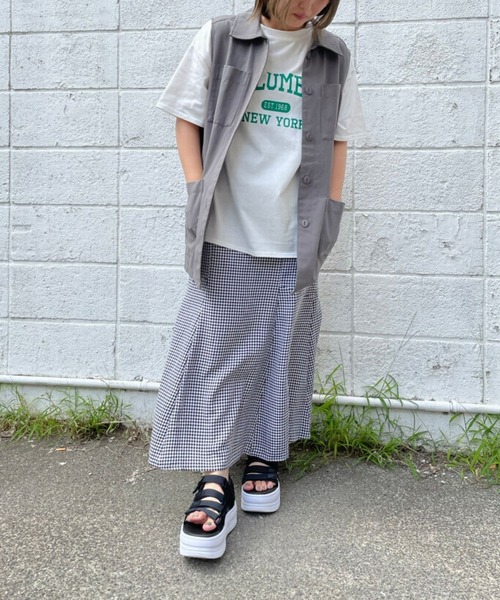 ＪＵＧＬＡＮＳ（ユグランス）の「☆ アイキャッチなロゴが魅力的。カレッジロゴゆるTシャツ　203-841-6602-2（Tシャツ/カットソー・レディース・ホワイト×グリーン/ホワイト×ブルー/杢グレー/スミクロ/ホワイト×ピンク・FREE）」の11枚目の写真