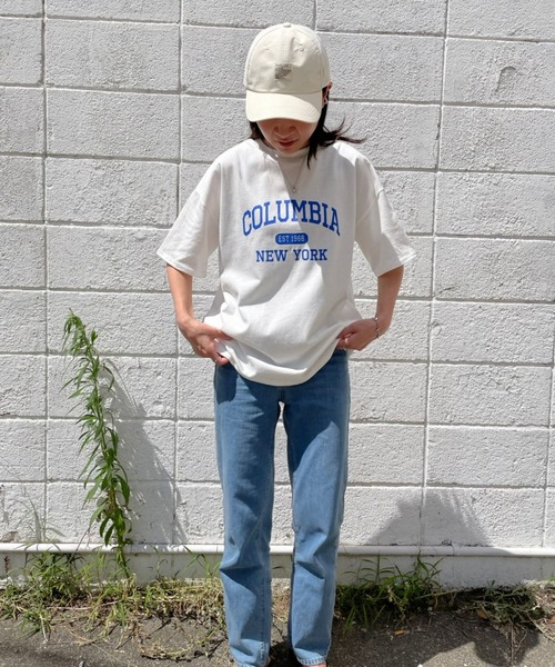 ＪＵＧＬＡＮＳ（ユグランス）の「☆ アイキャッチなロゴが魅力的。カレッジロゴゆるTシャツ　203-841-6602-2（Tシャツ/カットソー・レディース・ホワイト×グリーン/ホワイト×ブルー/杢グレー/スミクロ/ホワイト×ピンク・FREE）」の14枚目の写真