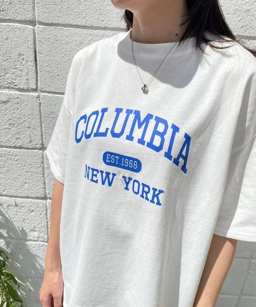 ＪＵＧＬＡＮＳ（ユグランス）の「☆ アイキャッチなロゴが魅力的。カレッジロゴゆるTシャツ　203-841-6602-2（Tシャツ/カットソー・レディース・ホワイト×グリーン/ホワイト×ブルー/杢グレー/スミクロ/ホワイト×ピンク・FREE）」の18枚目の写真