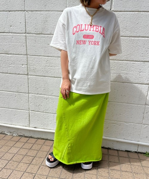 ＪＵＧＬＡＮＳ（ユグランス）の「☆ アイキャッチなロゴが魅力的。カレッジロゴゆるTシャツ　203-841-6602-2（Tシャツ/カットソー・レディース・ホワイト×グリーン/ホワイト×ブルー/杢グレー/スミクロ/ホワイト×ピンク・FREE）」の21枚目の写真