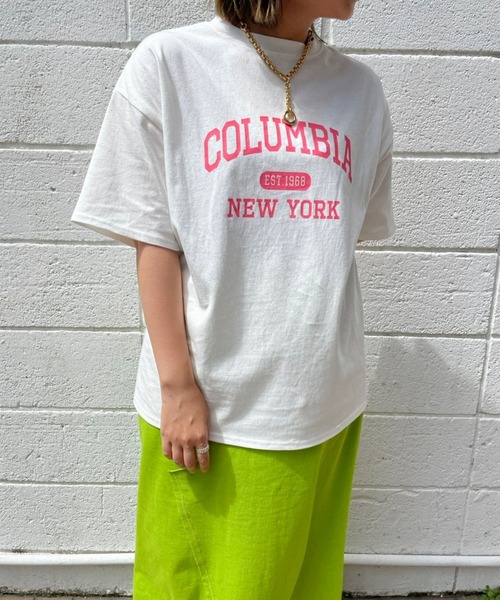 ＪＵＧＬＡＮＳ（ユグランス）の「☆ アイキャッチなロゴが魅力的。カレッジロゴゆるTシャツ　203-841-6602-2（Tシャツ/カットソー・レディース・ホワイト×グリーン/ホワイト×ブルー/杢グレー/スミクロ/ホワイト×ピンク・FREE）」の22枚目の写真